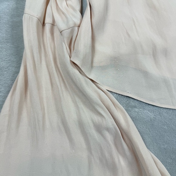 Forever 21 Cream Beige Bell Sleeve Lace Trim Blouse Size L Boho Romantic - Picture 10 of 10